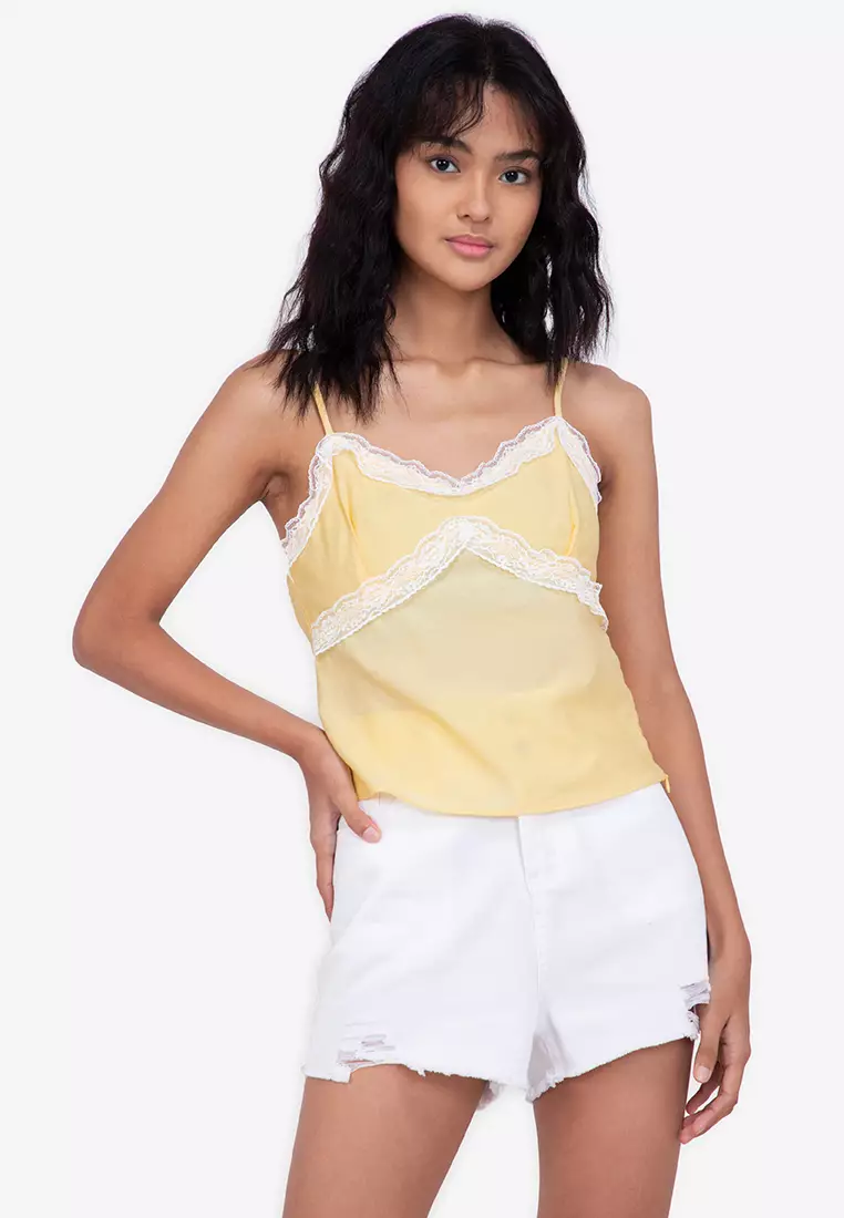 Jual ZALORA BASICS Lace Trim Cami Top Original 2023 | ZALORA Indonesia ®