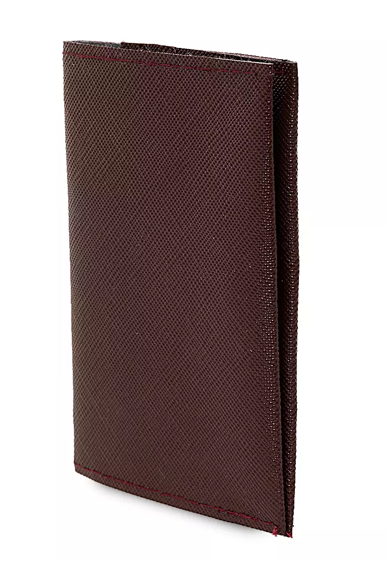Dompet Mini Motif Polos Detail Snap Kancing Card Wallet Design Simple - Maroon