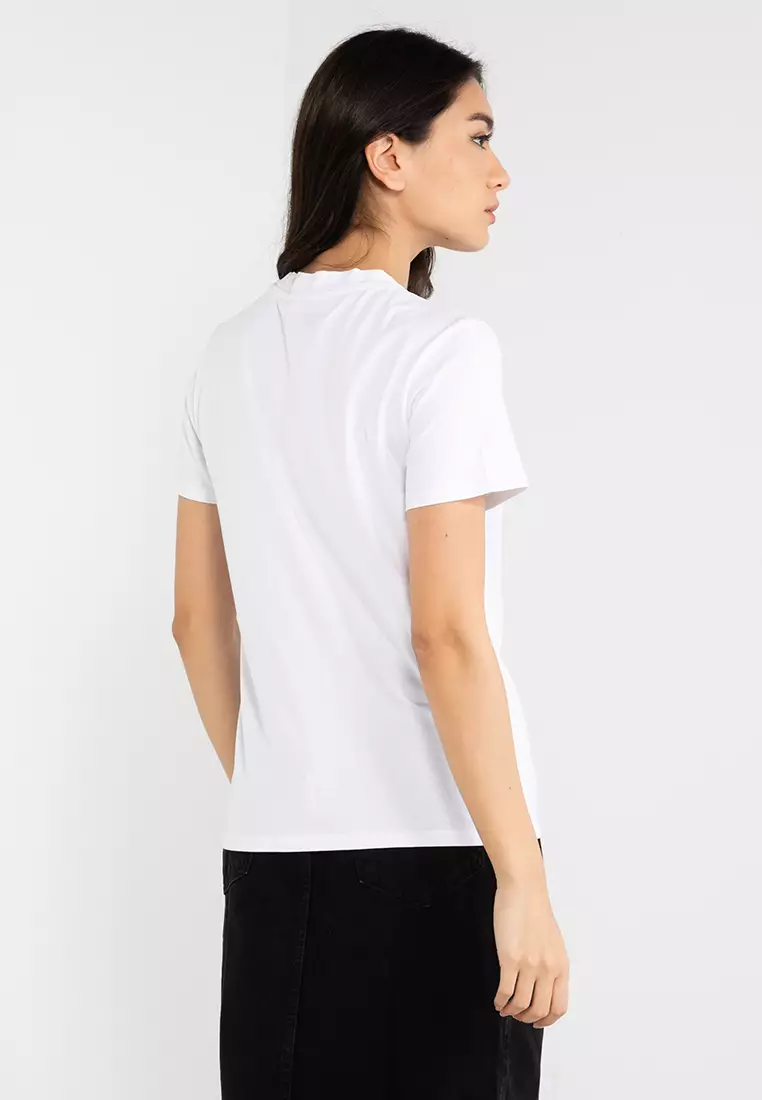 Guess mock online neck logo tee