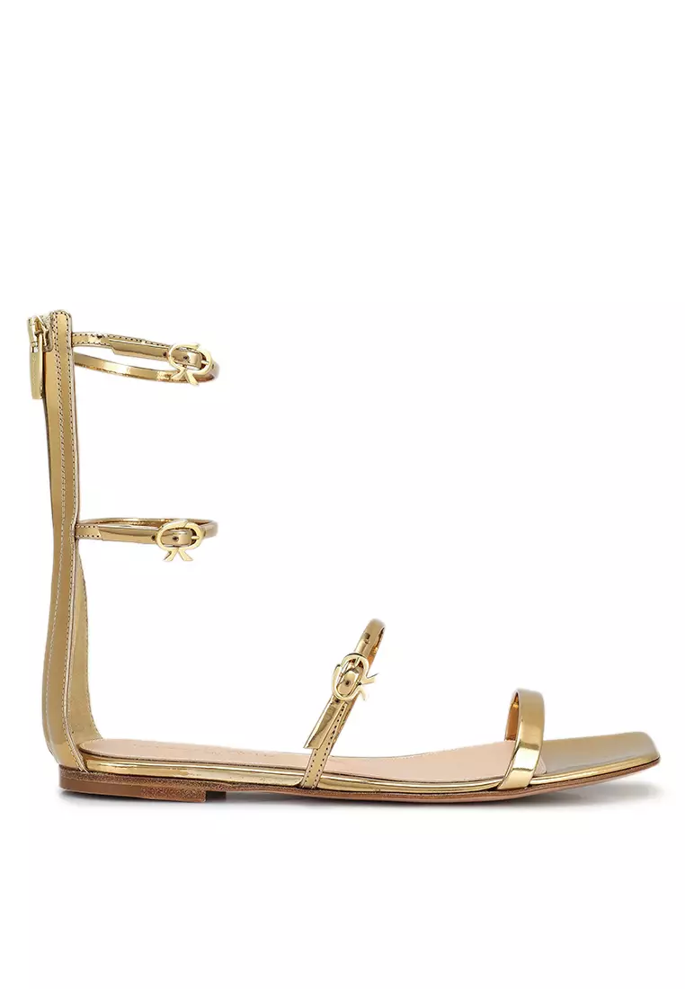 Discount on Gianvito Rossi  shoes - SKU: Ribbon Downtown Gladiator Sandals (Ik)