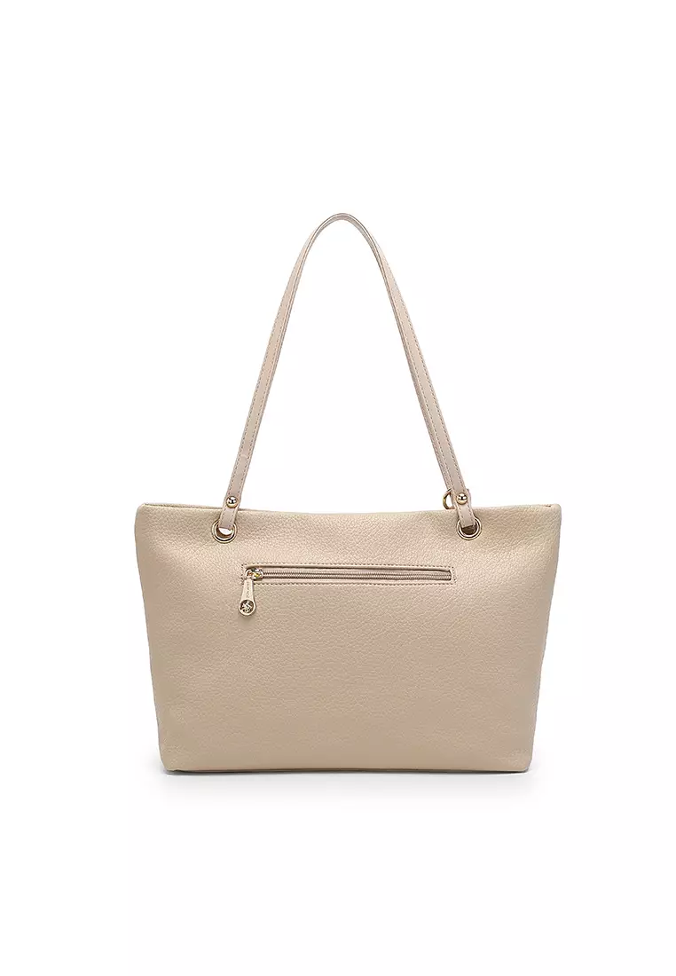 Women's 2-in-1 Tote Bag & Pouch - Beige