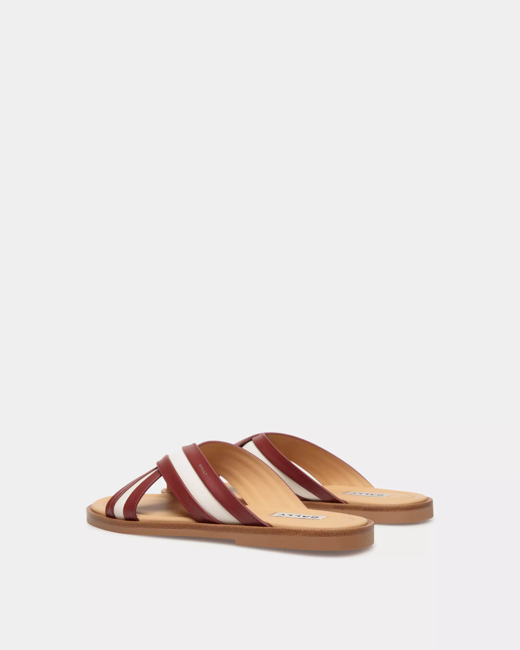 Bally Gherry Leather Sandal - Red Ribbon