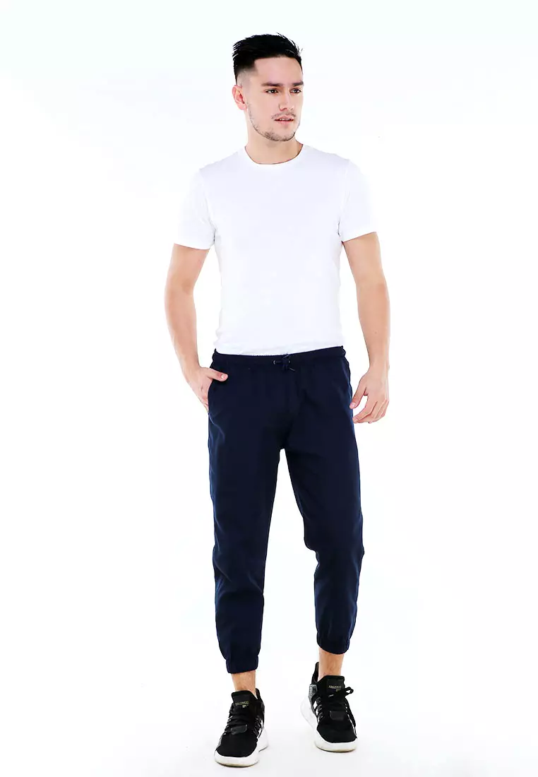 Locko Celana Panjang Sirwal Pria Simple Plain Casual Long Pants Material Baby Canvas ORIGINAL - Navy