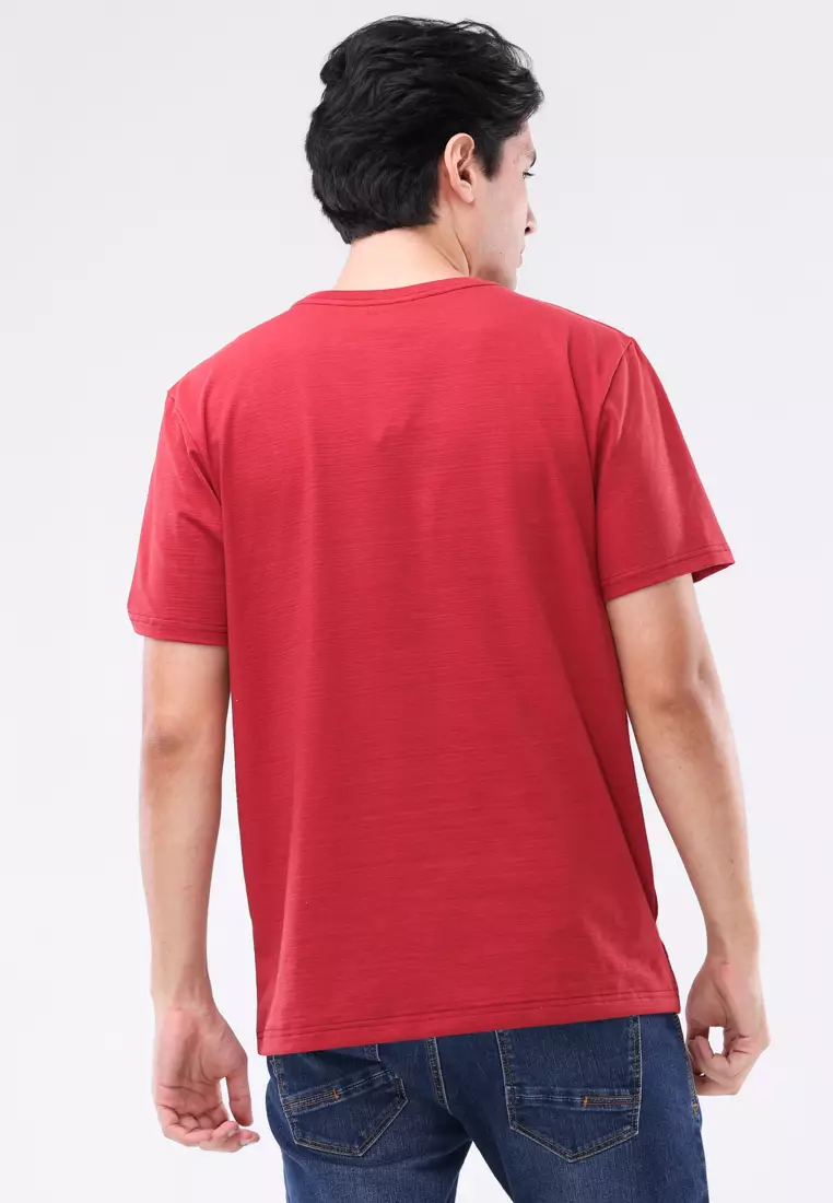 Round Neck Streaky Short Sleeves
