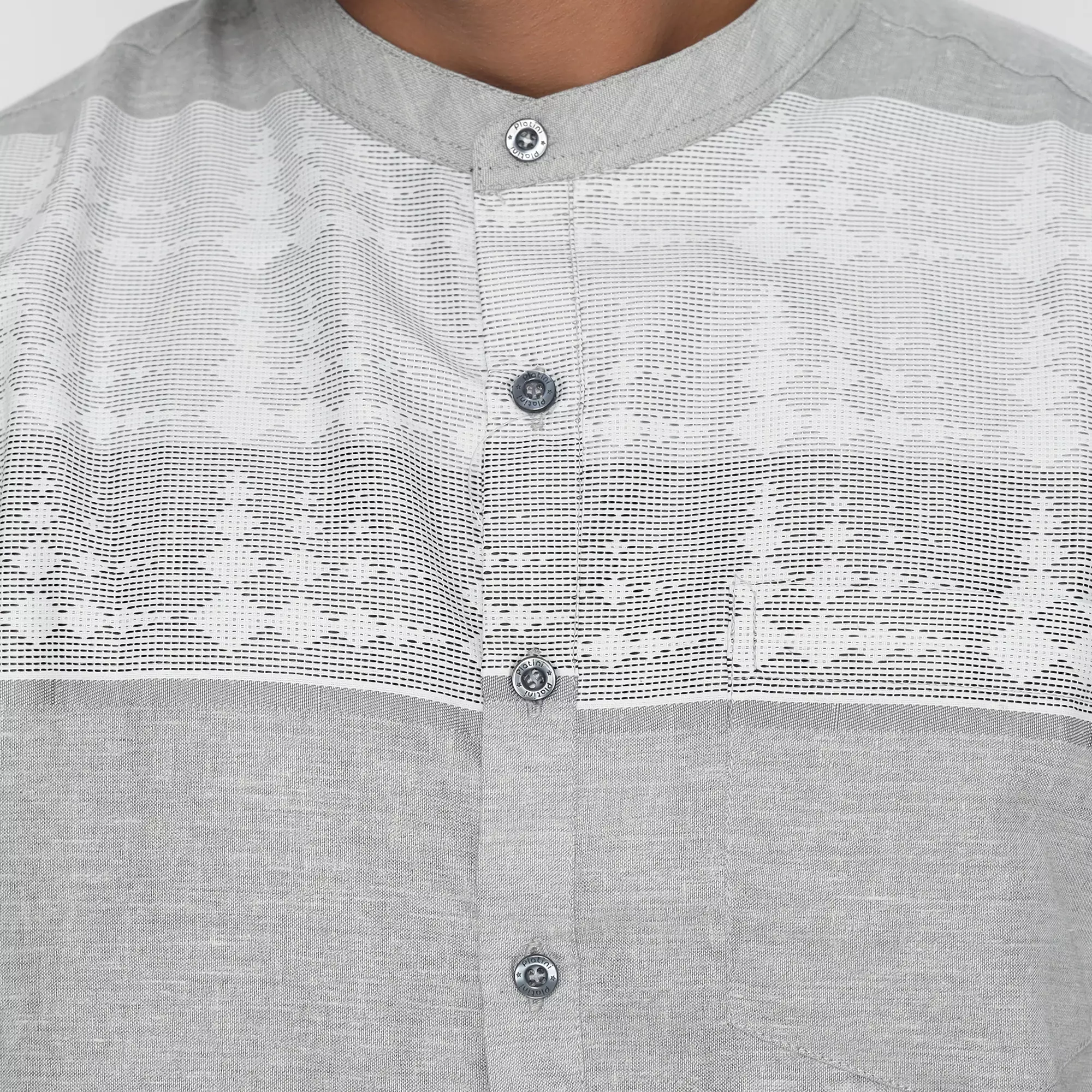 Platini Kemeja Koko Kurta Pria Lengan Panjang Katun Abu 86035