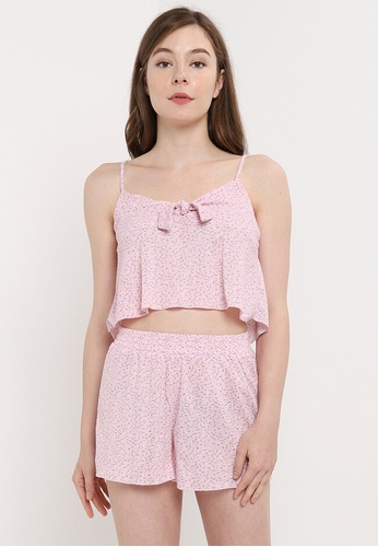 Vero Moda pink Mileo Singlet Nightwear Set 0F82AAAD6B03F0GS_1