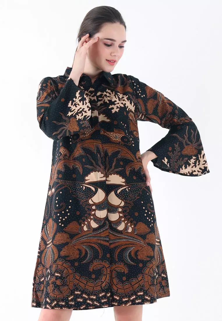 Jual EAJA Feshika Dress Batik Original 2024 ZALORA Indonesia
