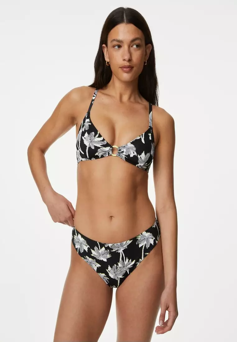 Printed Padded Plunge Bikini Top