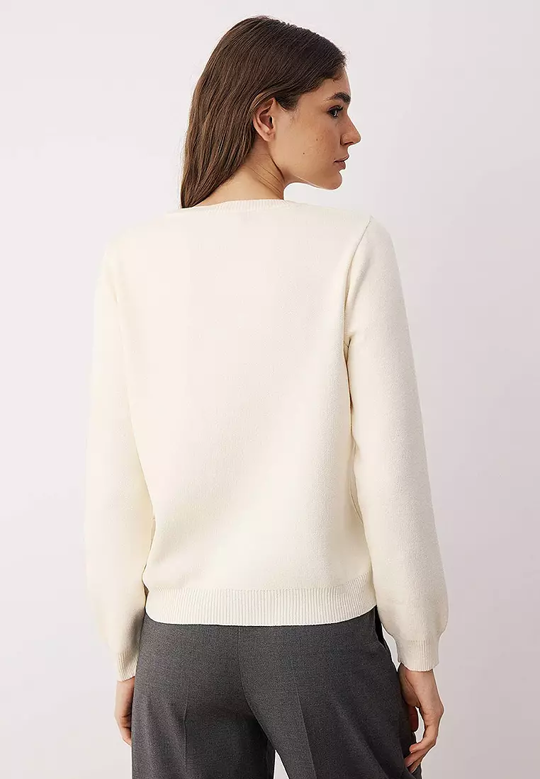 Heart Cut Out/Window Detailed Knitwear Sweater