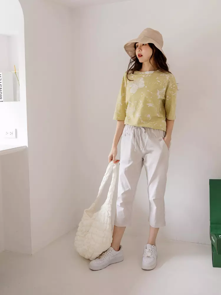 Hand-Painted Floral Cotton Top [AB19463]