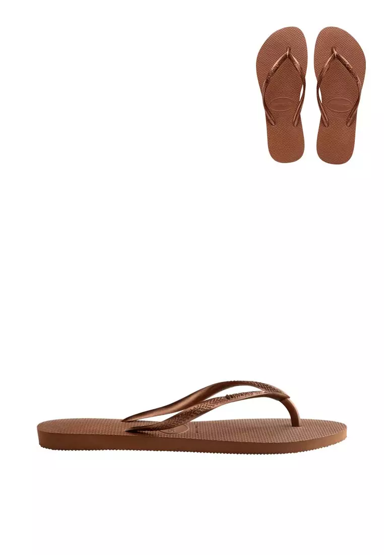 Buy Havaianas Havaianas Women Slim - Rust/Metallic Copper Flip Flops ...