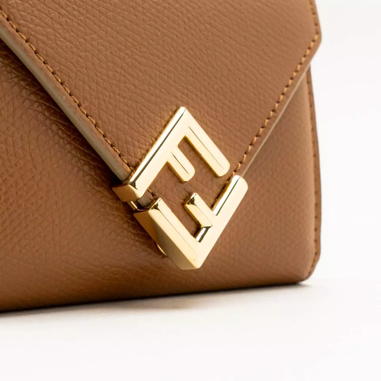 FF Diamonds Trifold Leather Wallet Light Brown/Tan Ghw