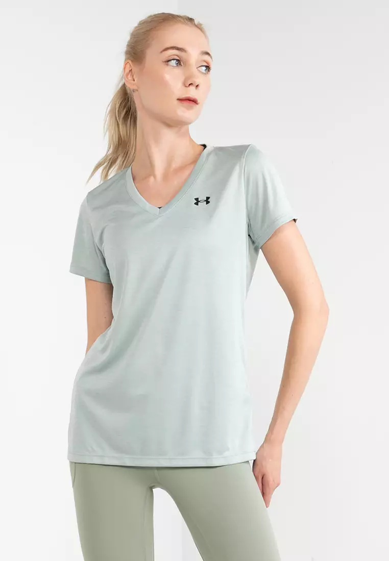 Buy Under Armour DFO Velocity V Neck Twist Tee in Opal Green/Black 2024  Online