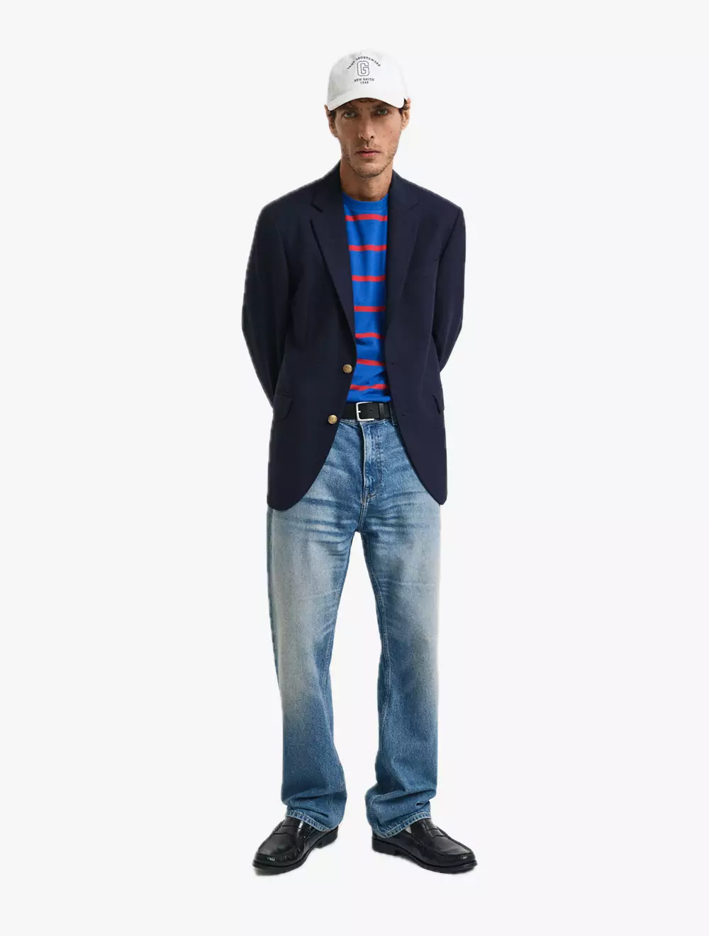 GANT - Pakaian Pria - Striped Ss T-Shirt - Lapis Blue
