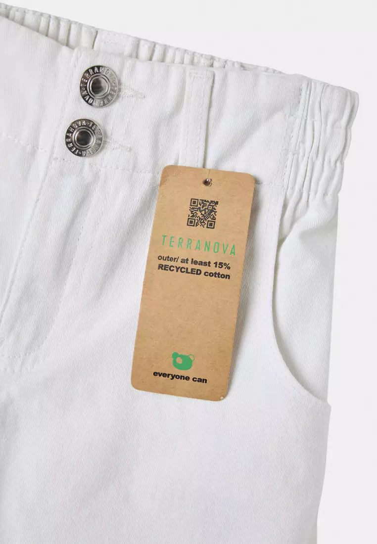 Paperbag Denim Shorts for Girls