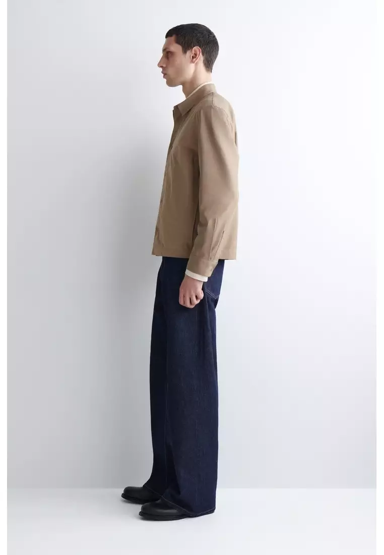 CONTRAST-PANEL COTTON OVERSHIRT