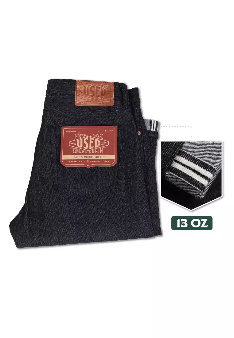 Used 1968 - 13oz Celana Panjang Pria Denim Selvedge Slim Straight Cut