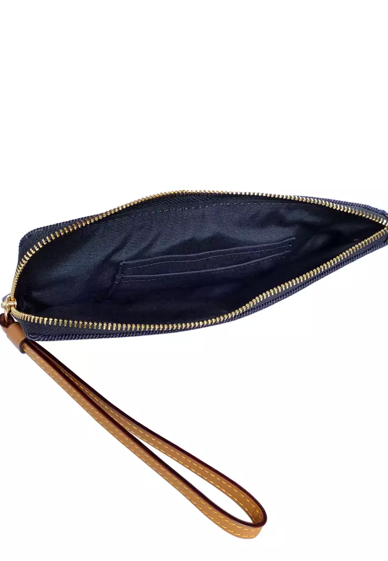 Buy COACH Large Corner Zip Wristlet - Denim 2025 Online | ZALORA