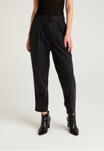 Sisley black Solid color trousers 86B77AA267F706GS_1