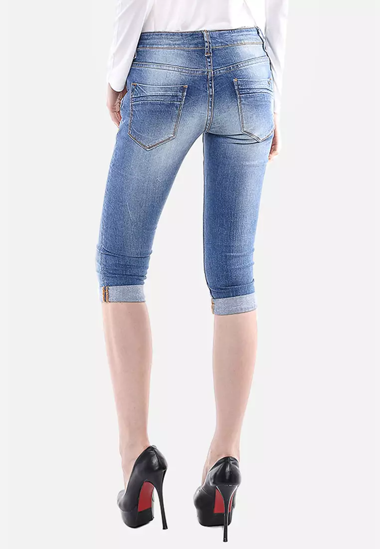 LGS - Celana Capri Biru Muda Slim Fit Jeans Premium LPC.400.007.A174.C