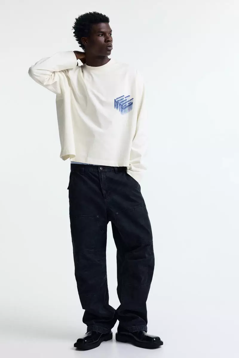 Oversized Fit Printed jersey top