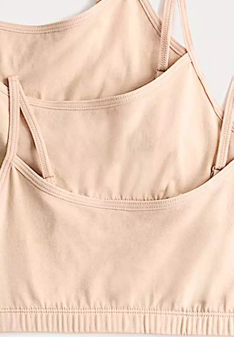 3pk Cotton with Stretch Crop Tops