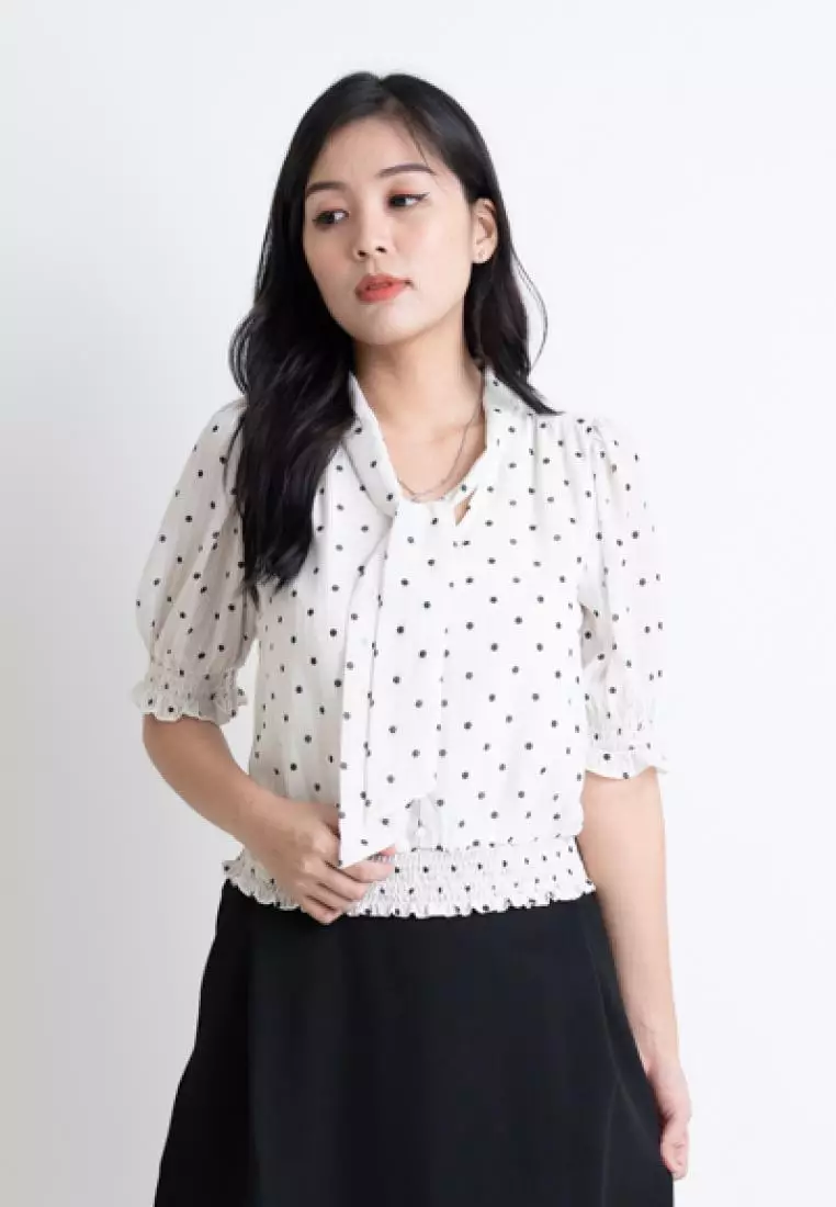 Buy Jojo Fashion House POLKA DOT BLOUSE WITH BOW DETAILS 2025