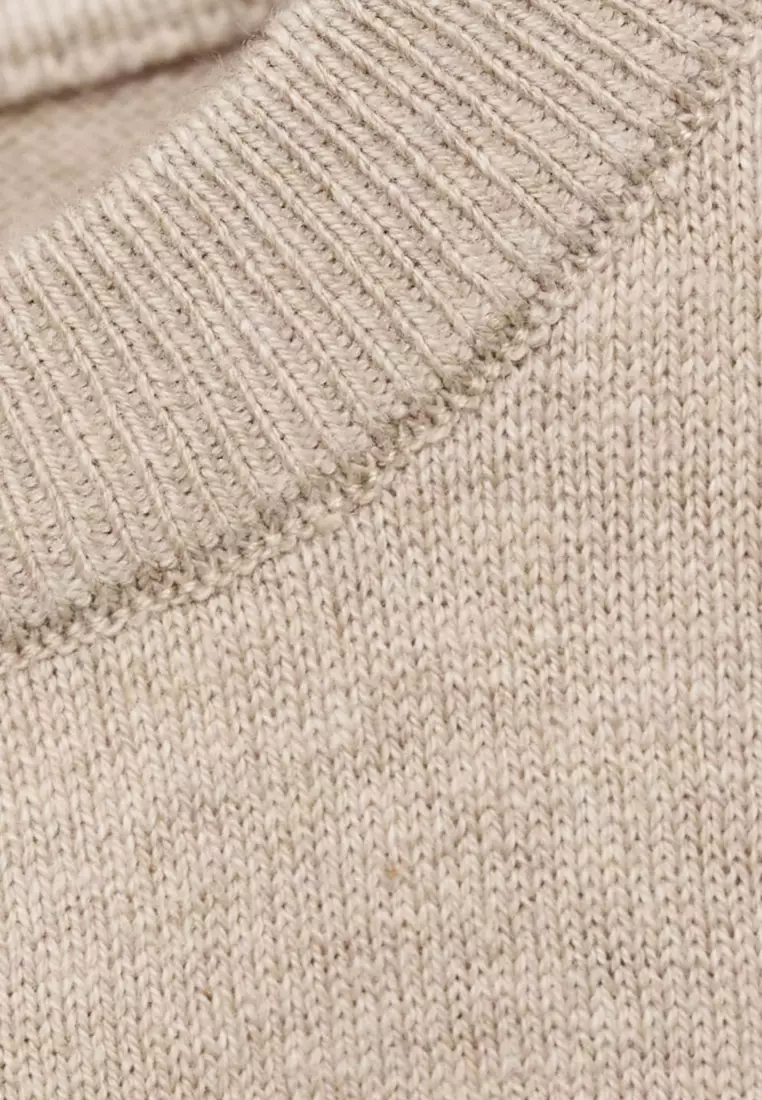 Knitted Sweater With Ribbed Details