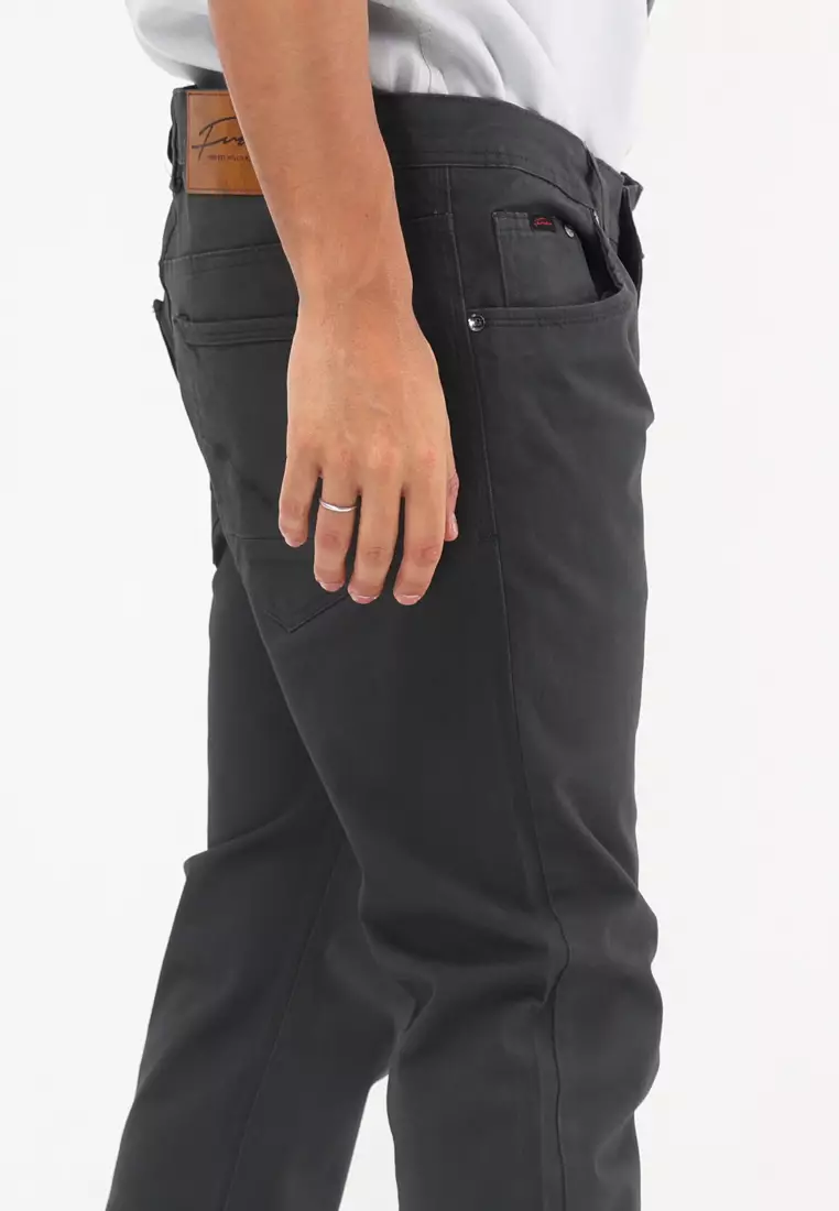 Colored Long Pants Slim Tapered Stretch