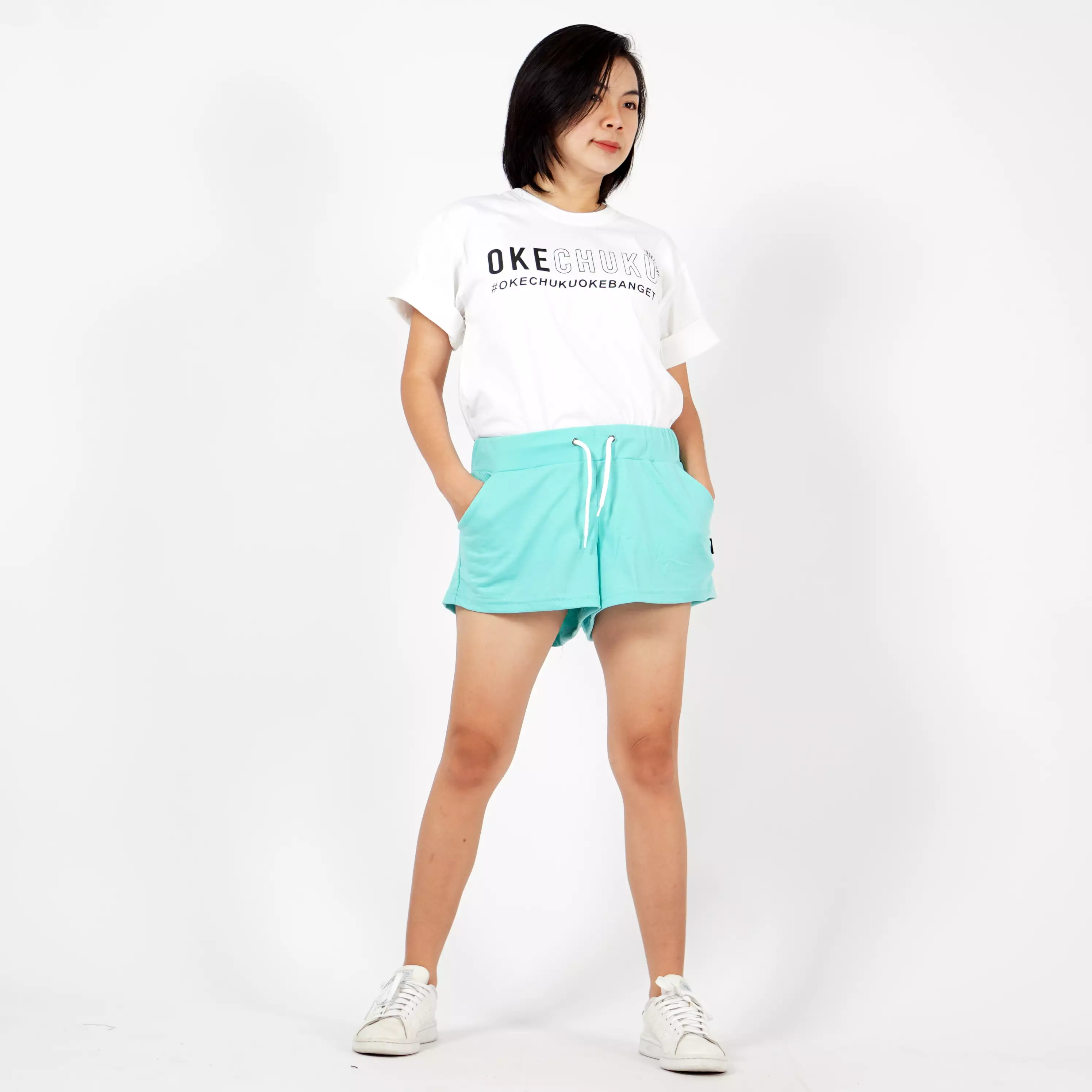  OLIVE Celana Olahraga Celana Lari Sexy Celana Tenis Wanita - Toska