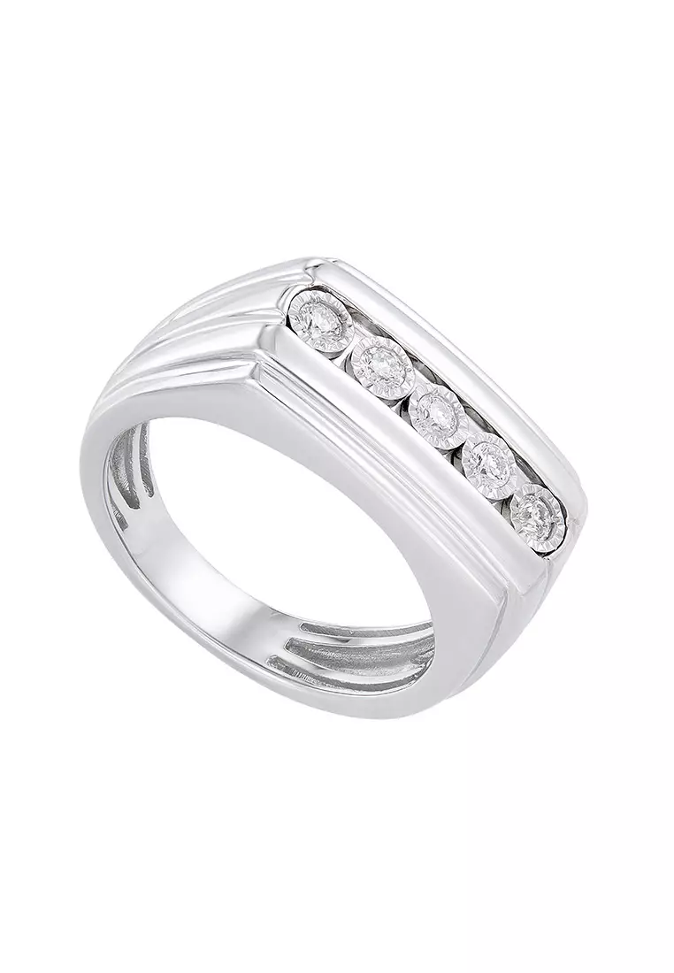 Mens diamond top statement ring
