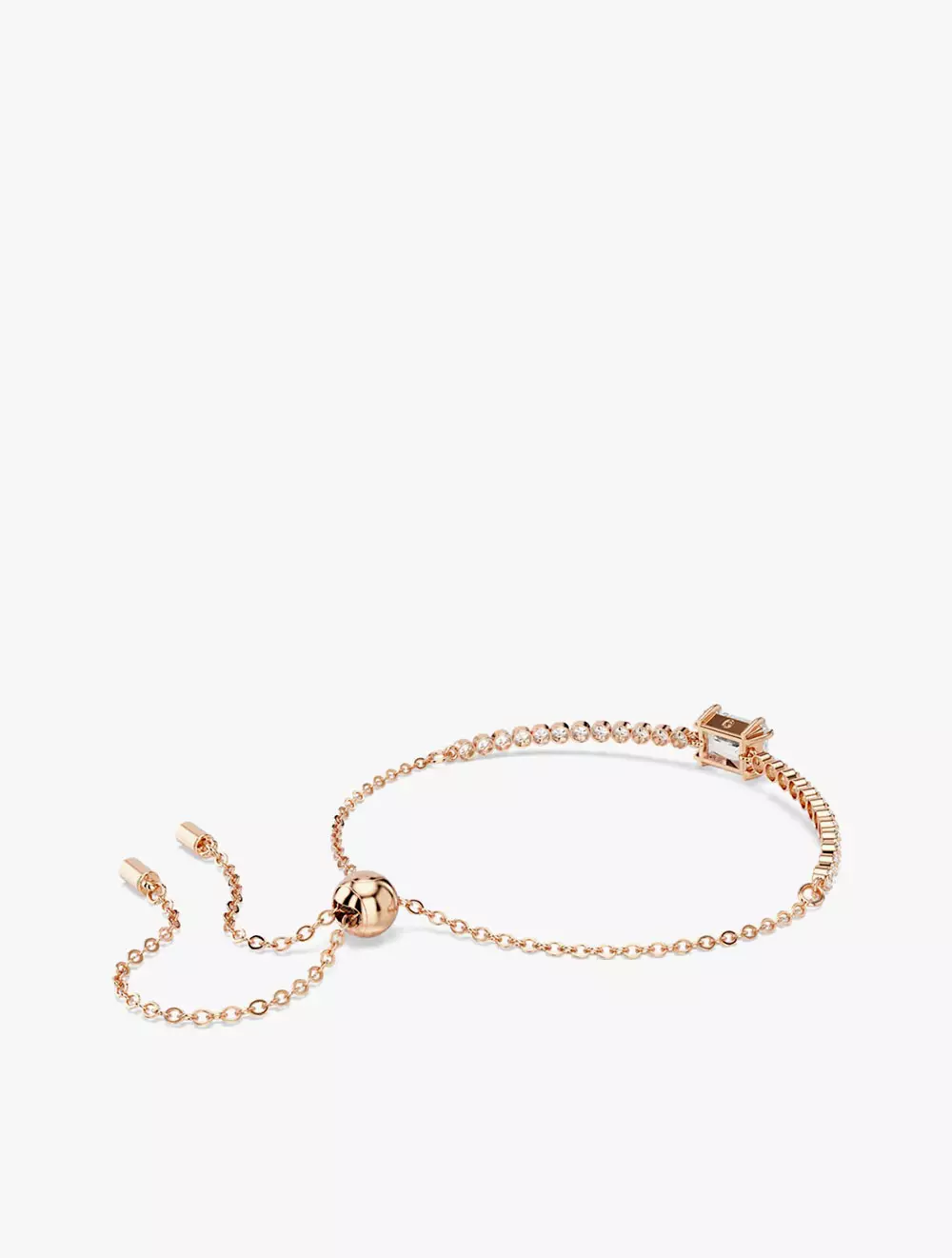 Matrix Tennis bracelet, Mixed cuts, White, Rose gold-tone plated