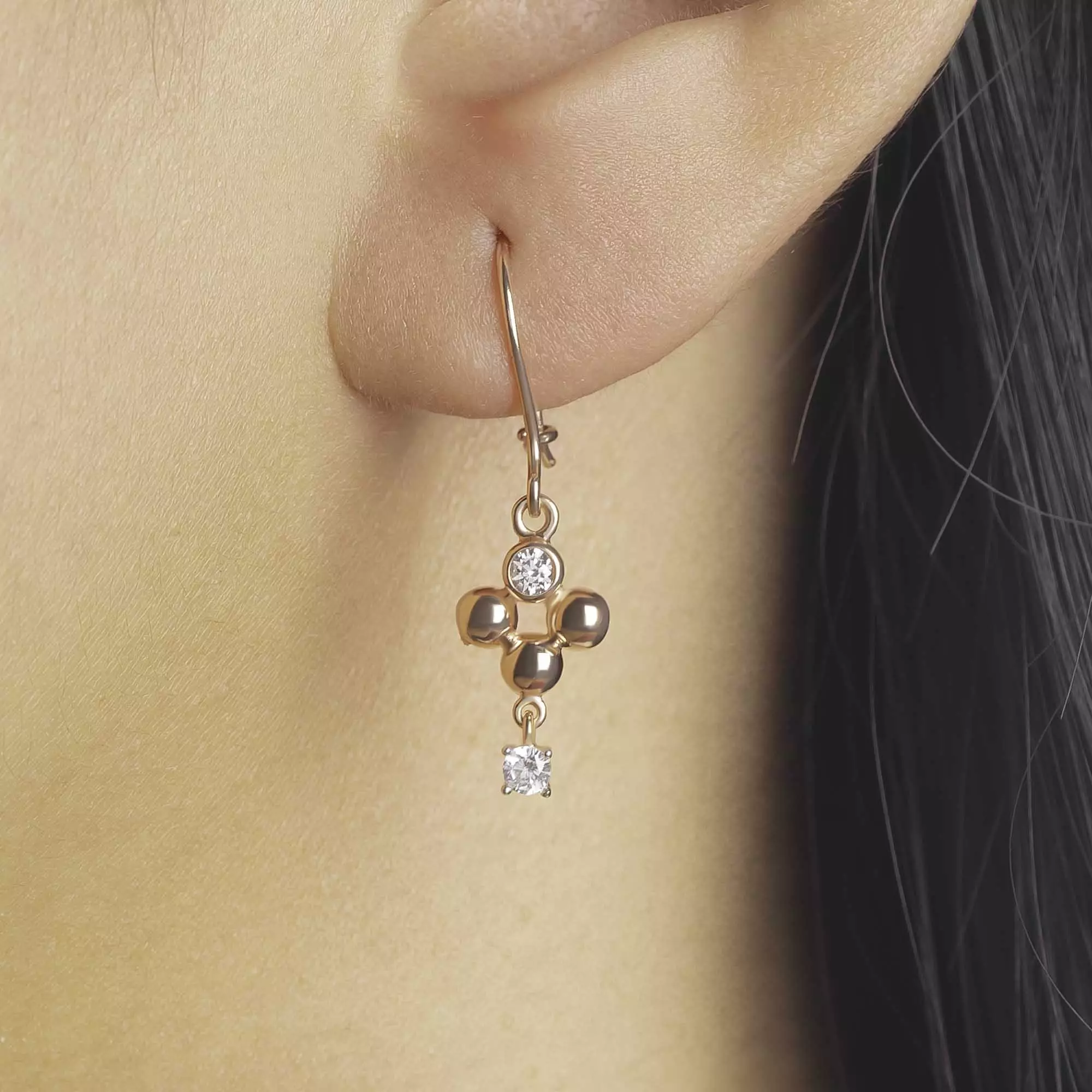 Anting Dewi Emas 7k - Rovia Gold Earring - Dotsy Collection - Juene Jewelry