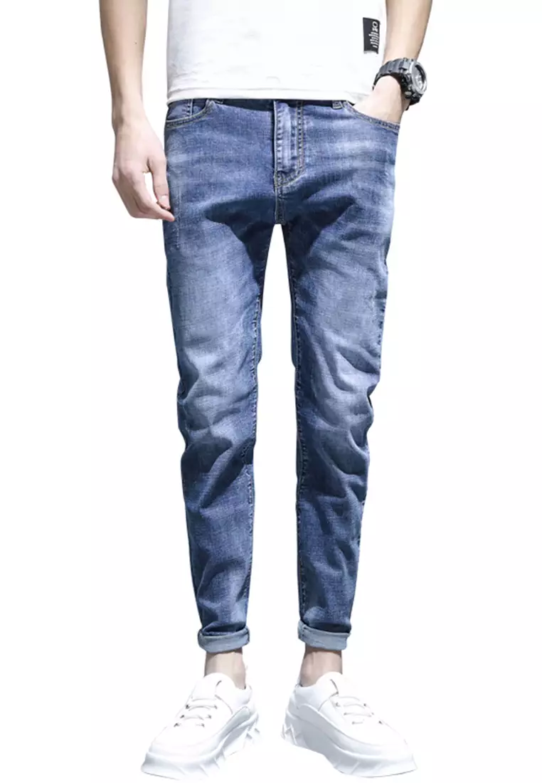 Buy hk ehunter Men s Summer All match Comfortable Jean Blue 2024