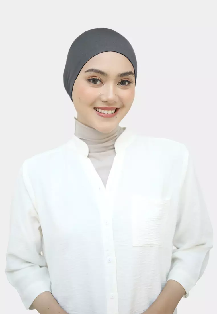 Ciput Tali Inner Hijab Rayon Basic Dalaman Hijab - Thunder Grey