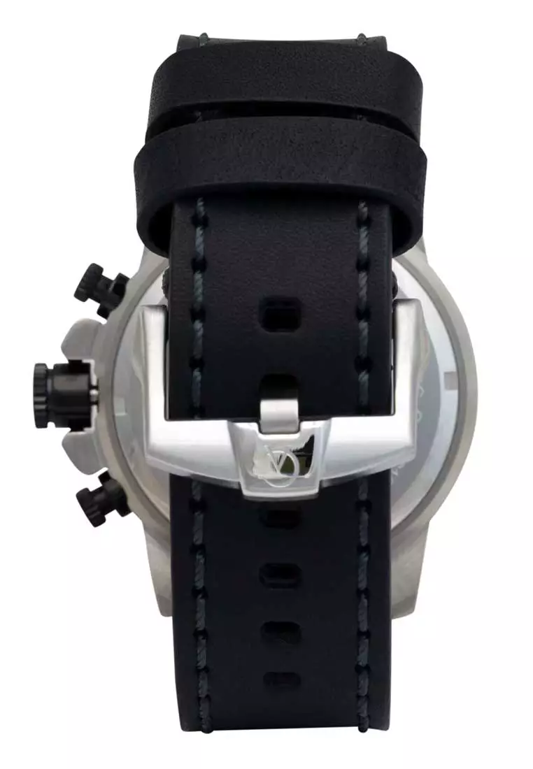 Alexandre Christie Jam Tangan Pria - Black - Leather Strap - 6564 MCLTBBA