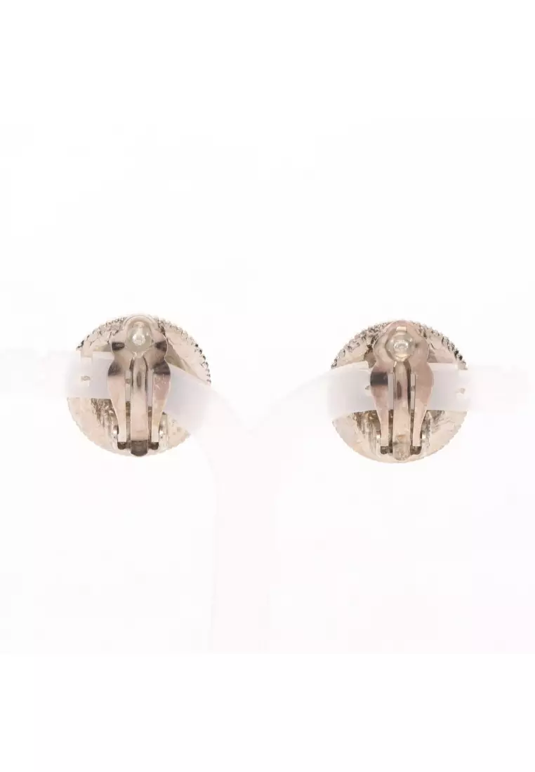 Pre-Loved Chanel coco mark earrings Silver 97P
