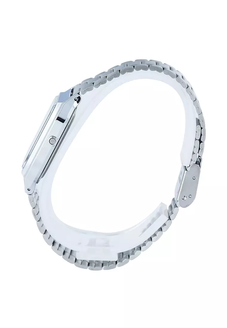 Vintage Women's Analog-Digital Watch AQ-230A-7AMQY Silver Stainless Steel Strap