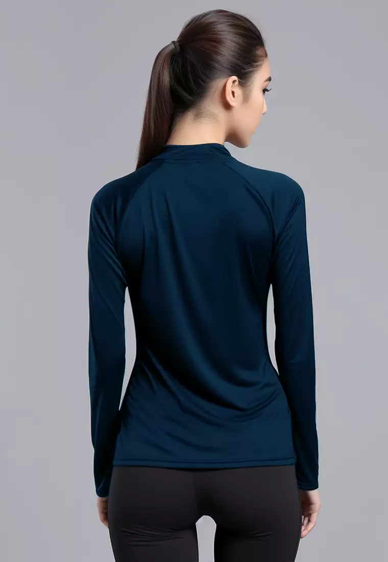 LSD85 Kaos Lengan Panjang Gym "lft hvy" navy