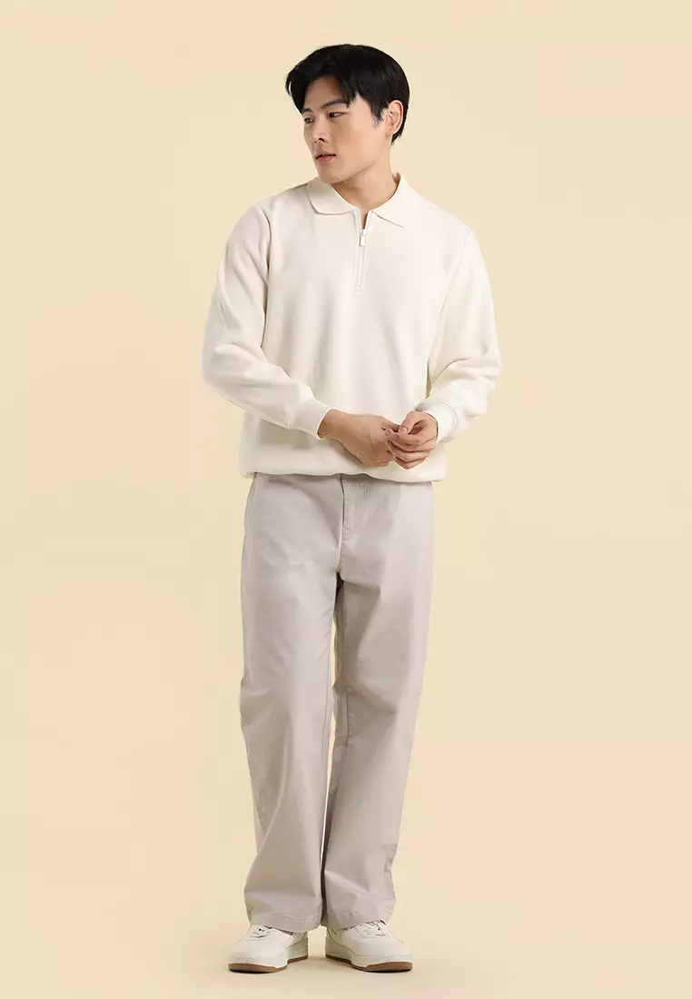 Dress Code Relaxed Textured Half Zip Sweatshirt