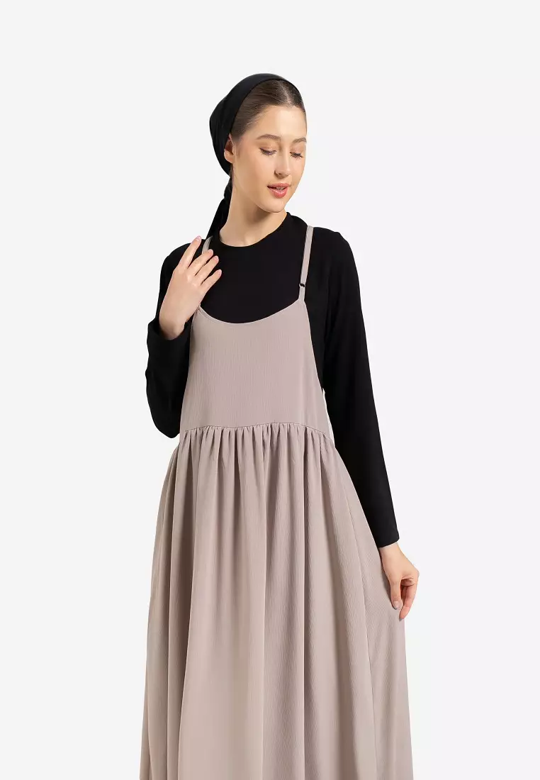 Talia Overall Dress Taupe