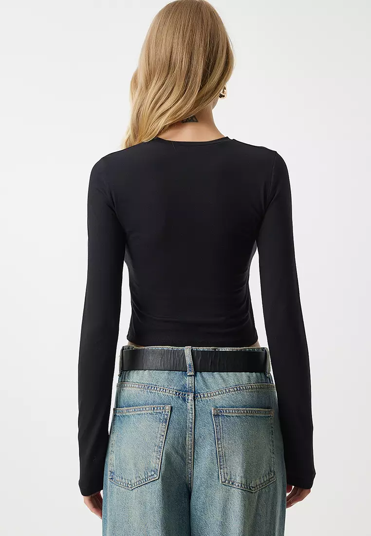 Long Sleeves Crop Top