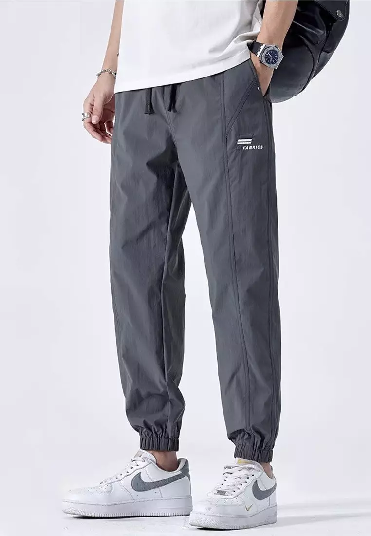 抽繩休閒束腳長褲