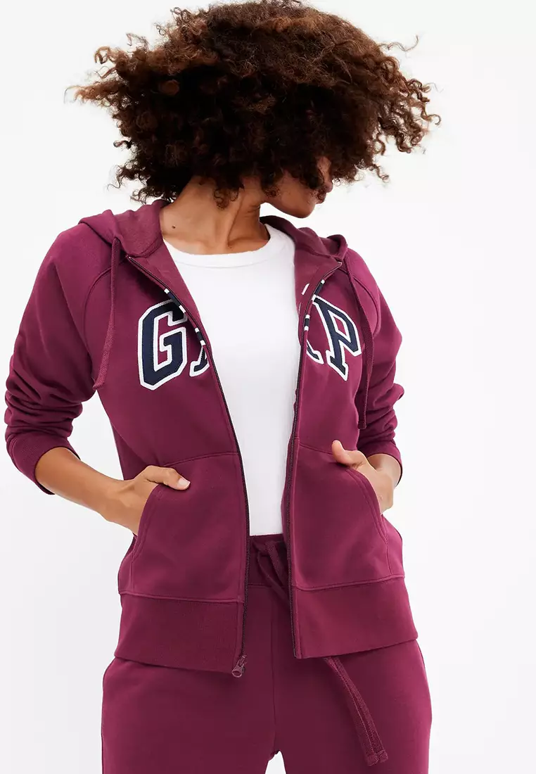 Gap logo zip hoodie in fleece sale