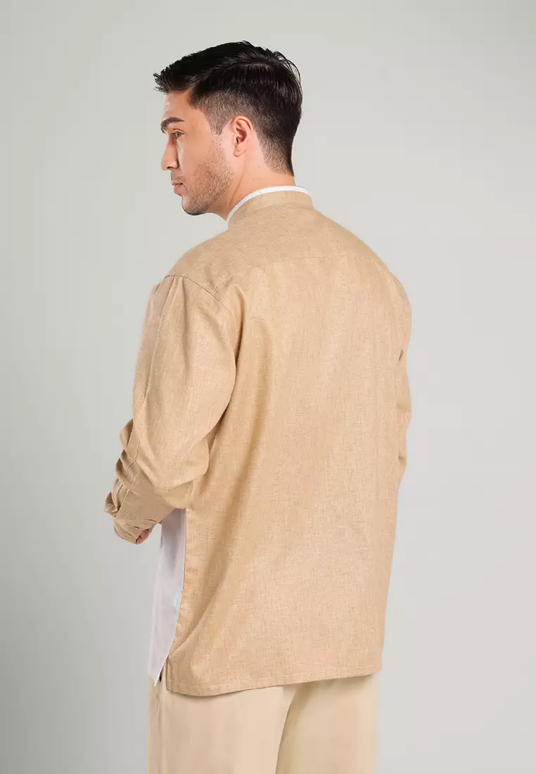 MOC Kemeja Koko Lengan Panjang Pria Bagdad B - Khaki