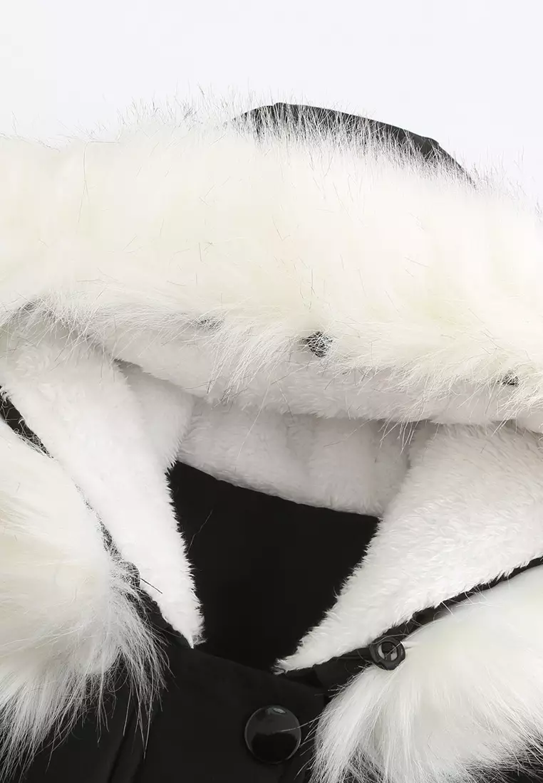 Detachable Faux Fur Collar Hooded Coat AD82031