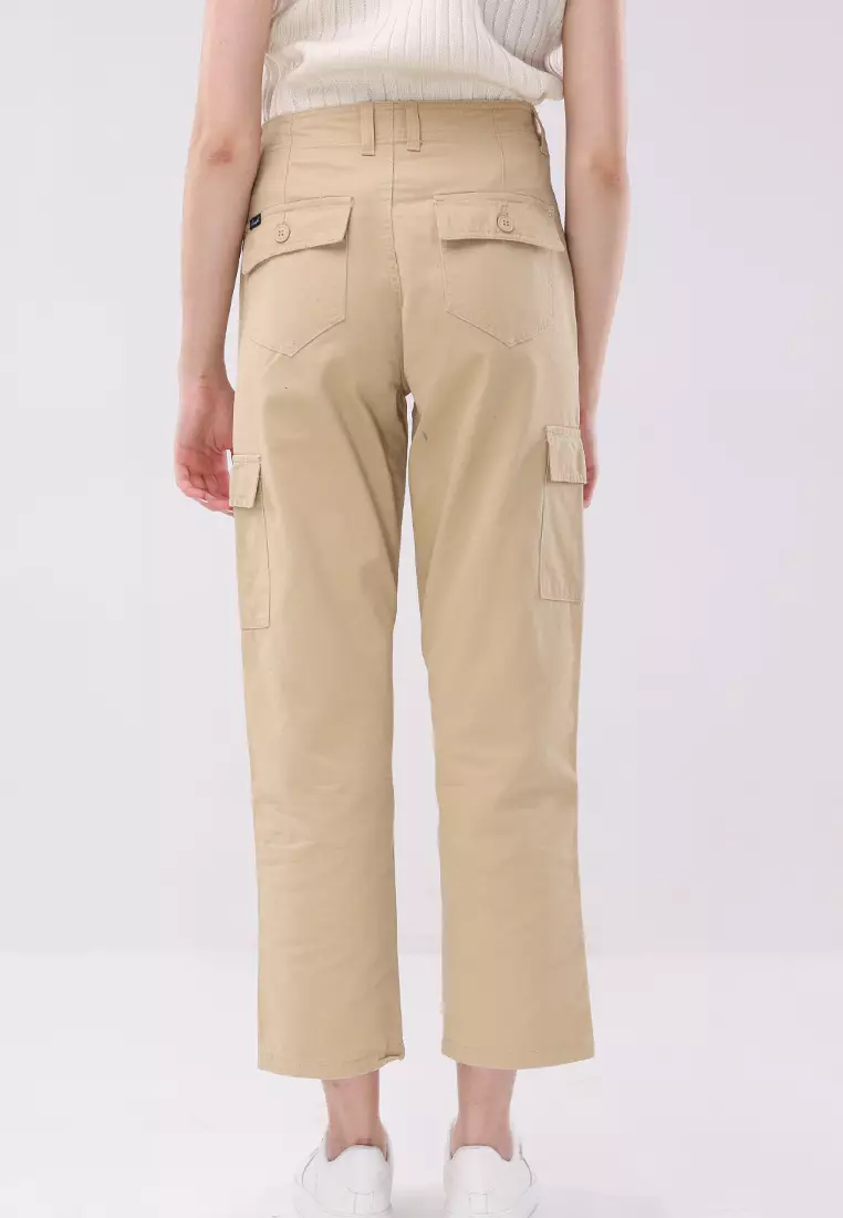 Colored Cargo Straight Cut Pants Ladies