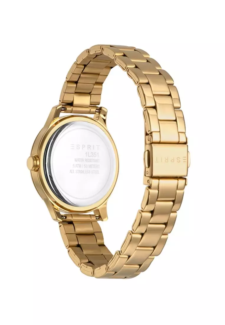 Esprit Joyce Set Gold Stainless Steel Analog Quartz Watch For Women EES1L351M0085