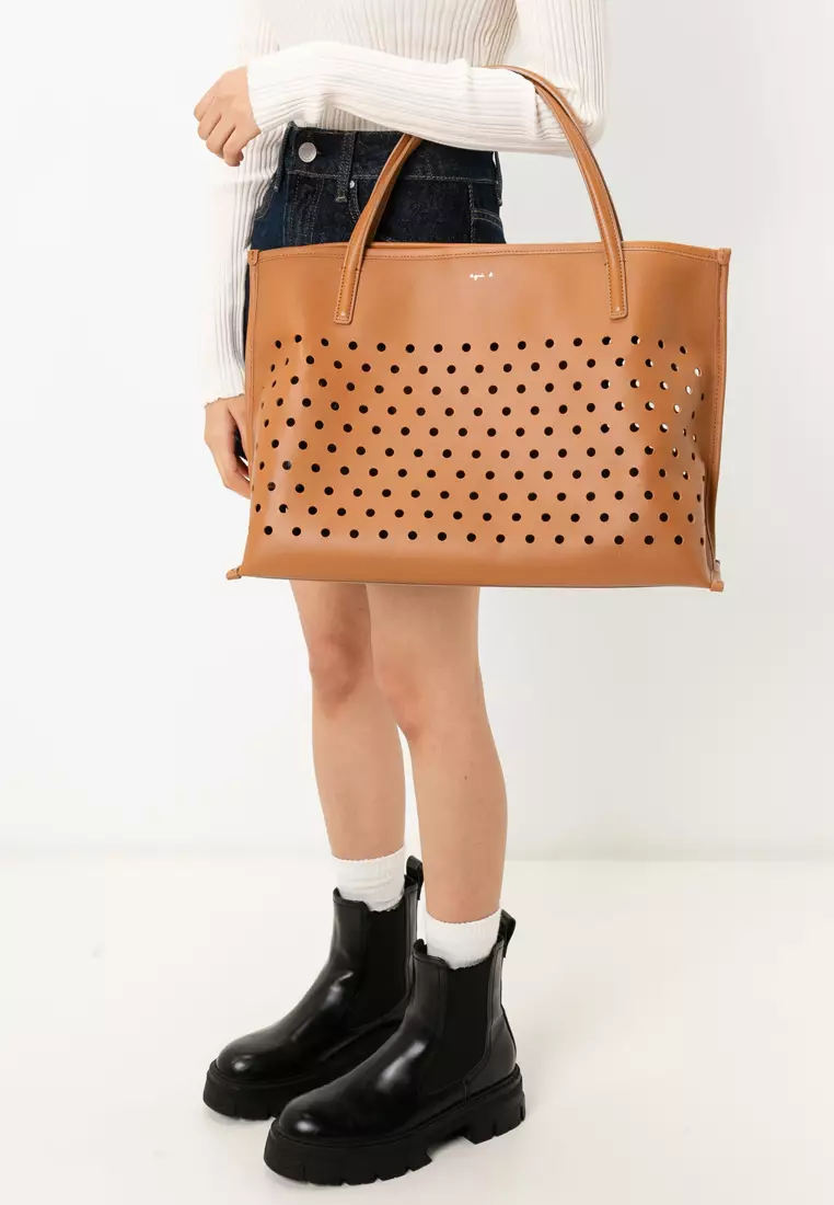 Perforated Leather Tote Bag