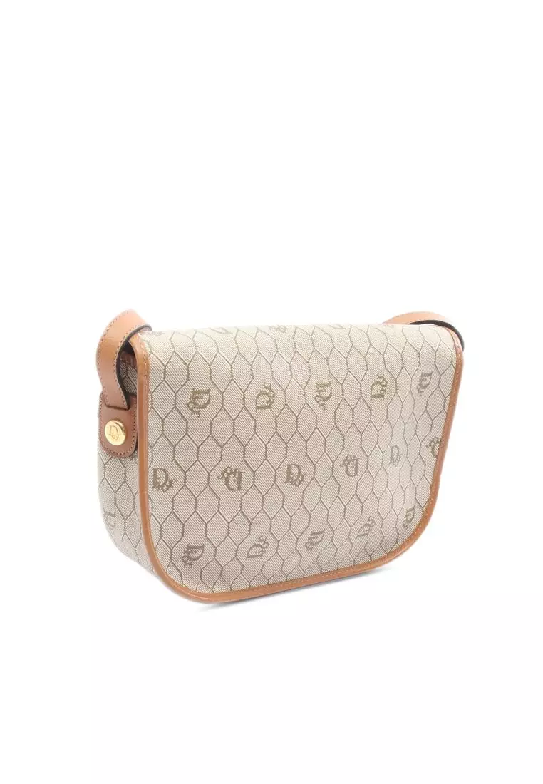 Pre-Loved Dior Honeycomb Coated Canvas Crossbody